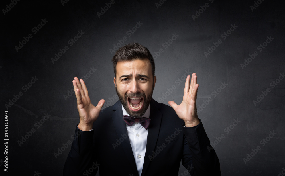 elegant man fear and scream elegant man fear and scream