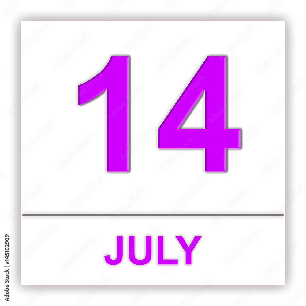 July 14. Day on the calendar. July 14. Day on the calendar.