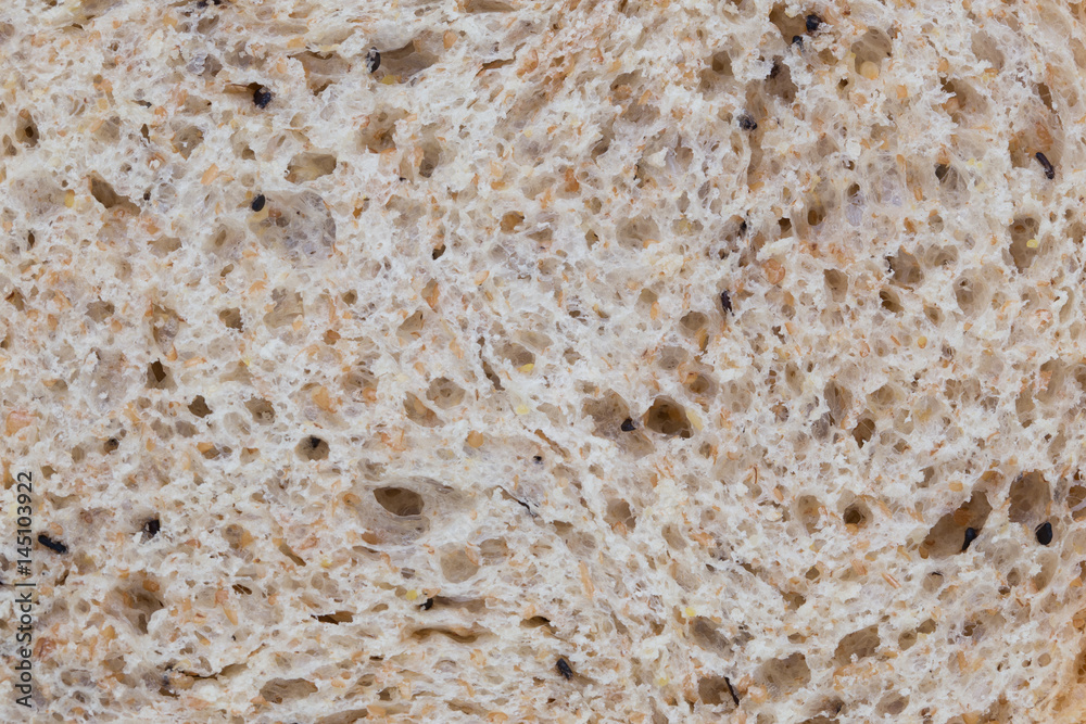 surface texture of slice whole wheat bread