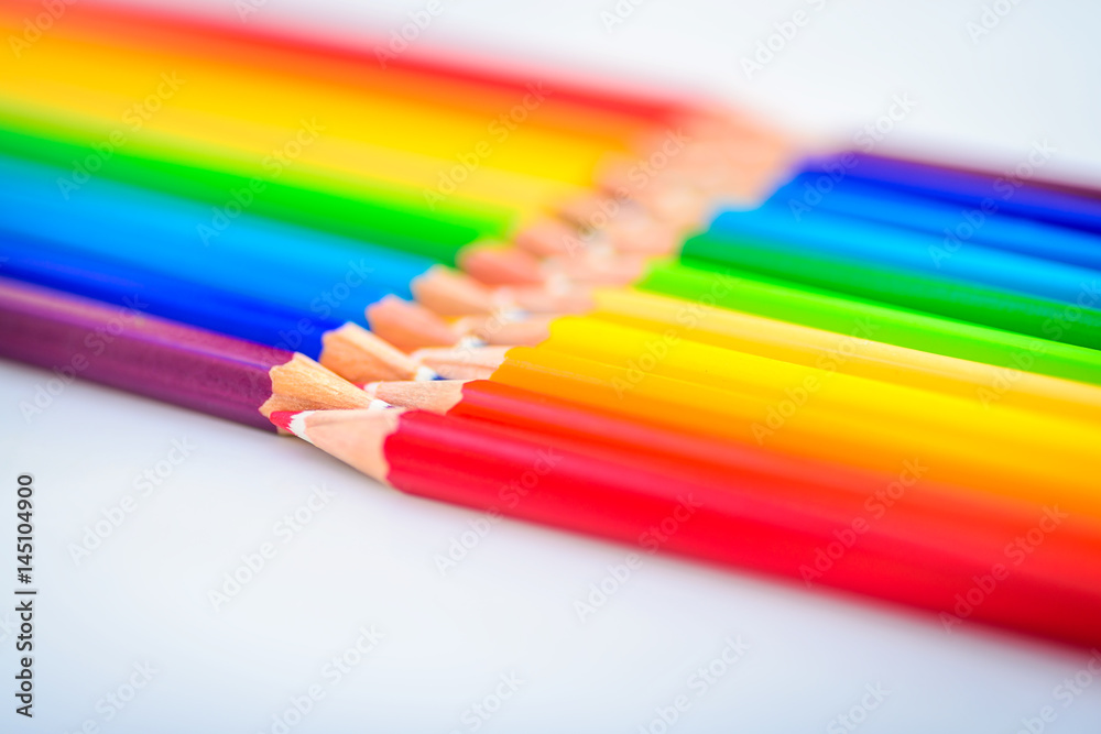 Bunch of sharp colorful pencils