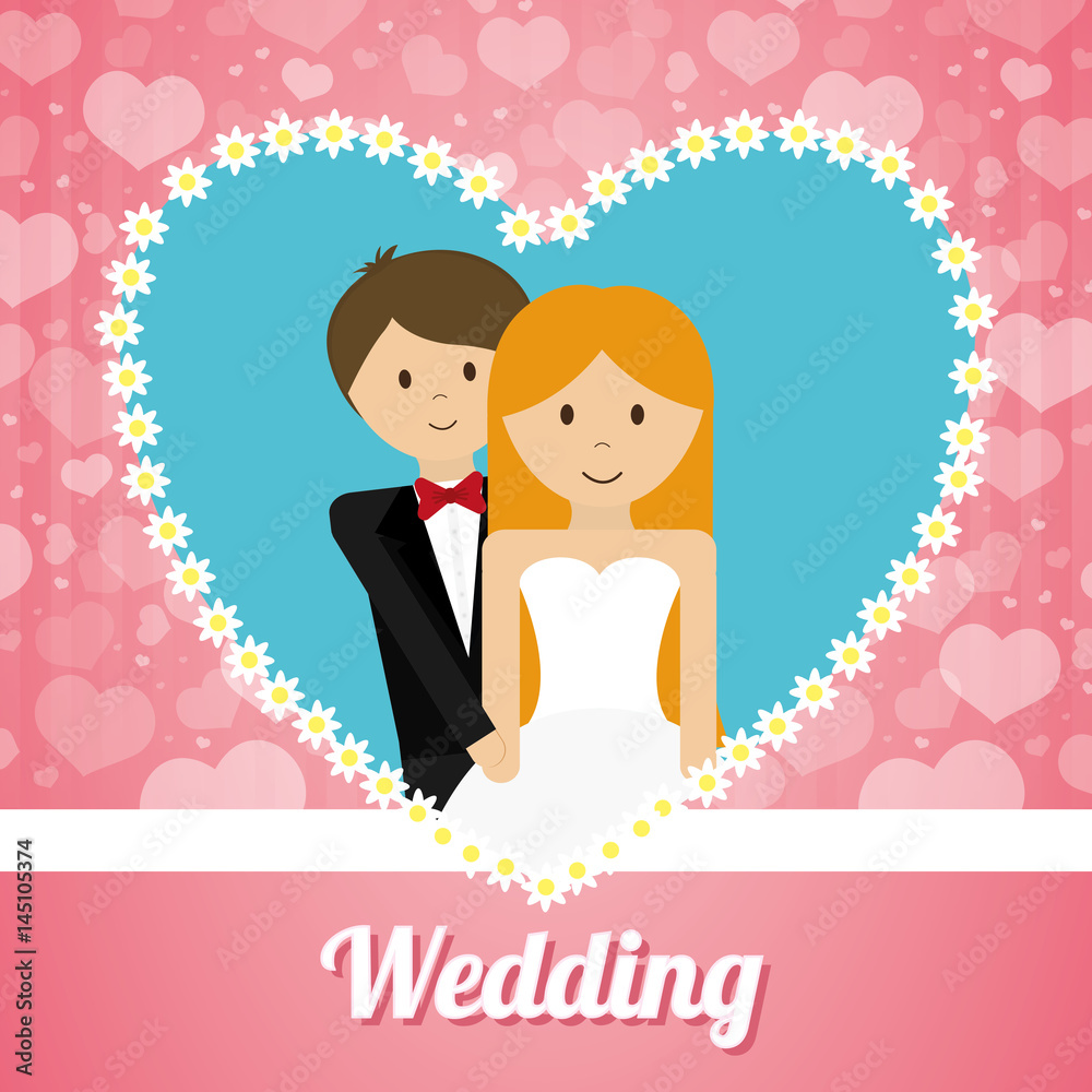 wedding couple lovely invitation heart ornament card vector illustration eps 10 wedding couple lovely invitation heart ornament card vector illustration eps 10