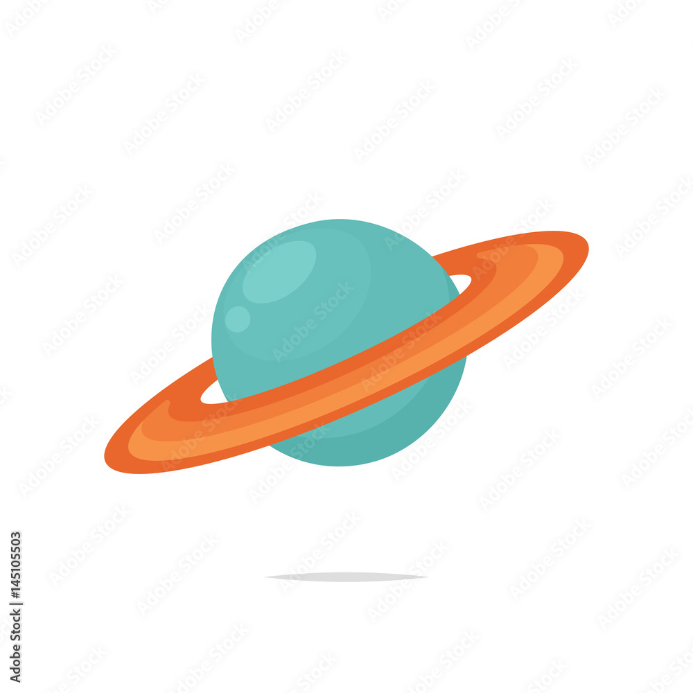 Fototapeta premium Saturn planet vector isolated