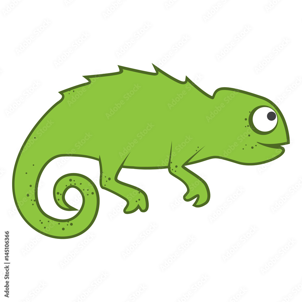 Fototapeta premium Green cute chameleon