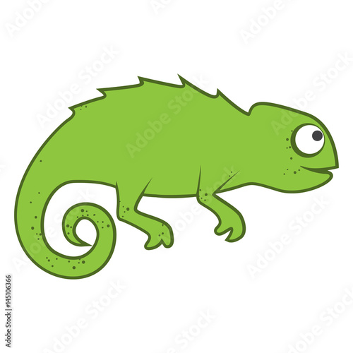 Green cute chameleon