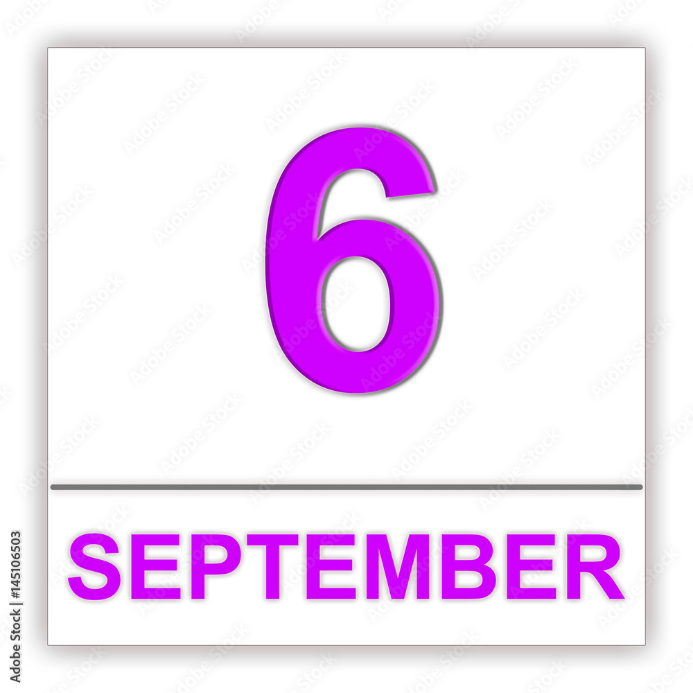 September 6. Day on the calendar. September 6. Day on the calendar.