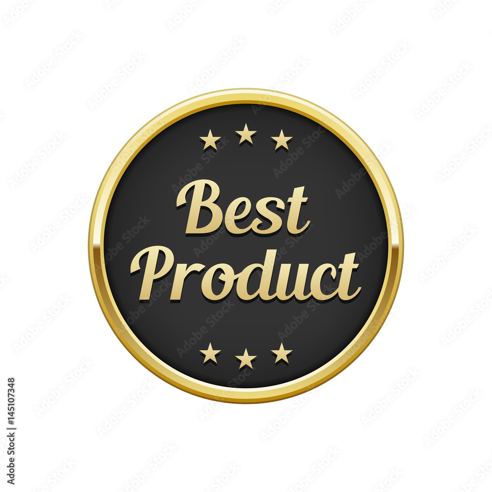 Gold black best product round badge, banner Gold black best product round badge, banner