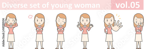 Diverse set of young woman, EPS10 vol.05
