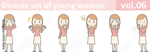 Diverse set of young woman, EPS10 vol.06