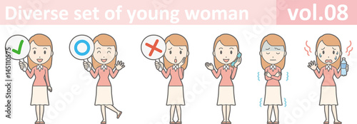 Diverse set of young woman, EPS10 vol.08