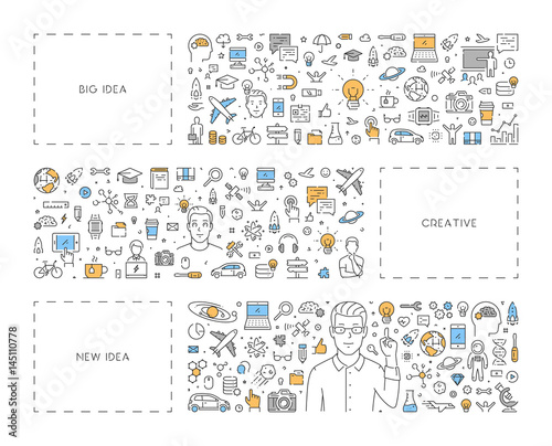 Line concept for creative, big and new idea