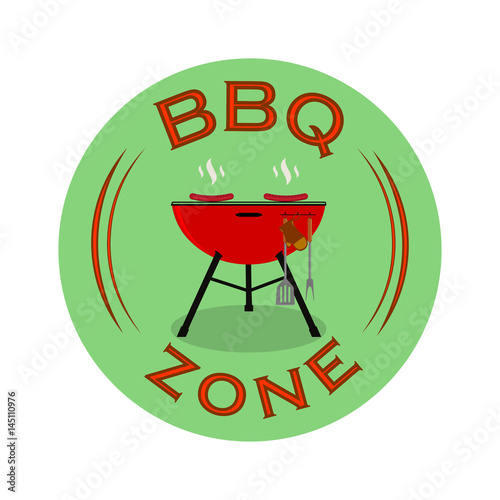 Vector Barbecue zone or BBQ rest area sign design.
