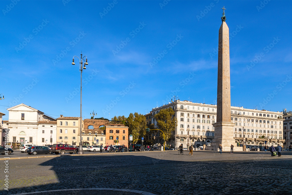 Rome, Italy. The Lateran obelisk in the San Giovanni square, XV century BC