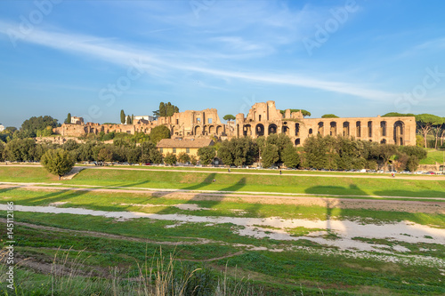 Rome, Italy. The Circus Maximus and the Imperial Palaces on Palatine Hill