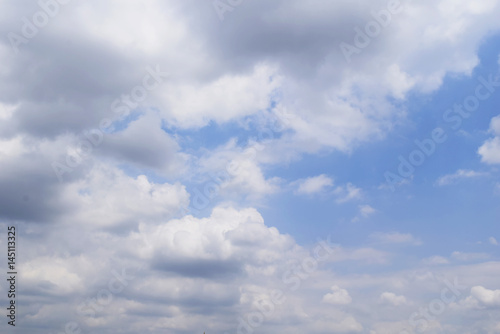 Blue sky with white clouds background in cloudy day