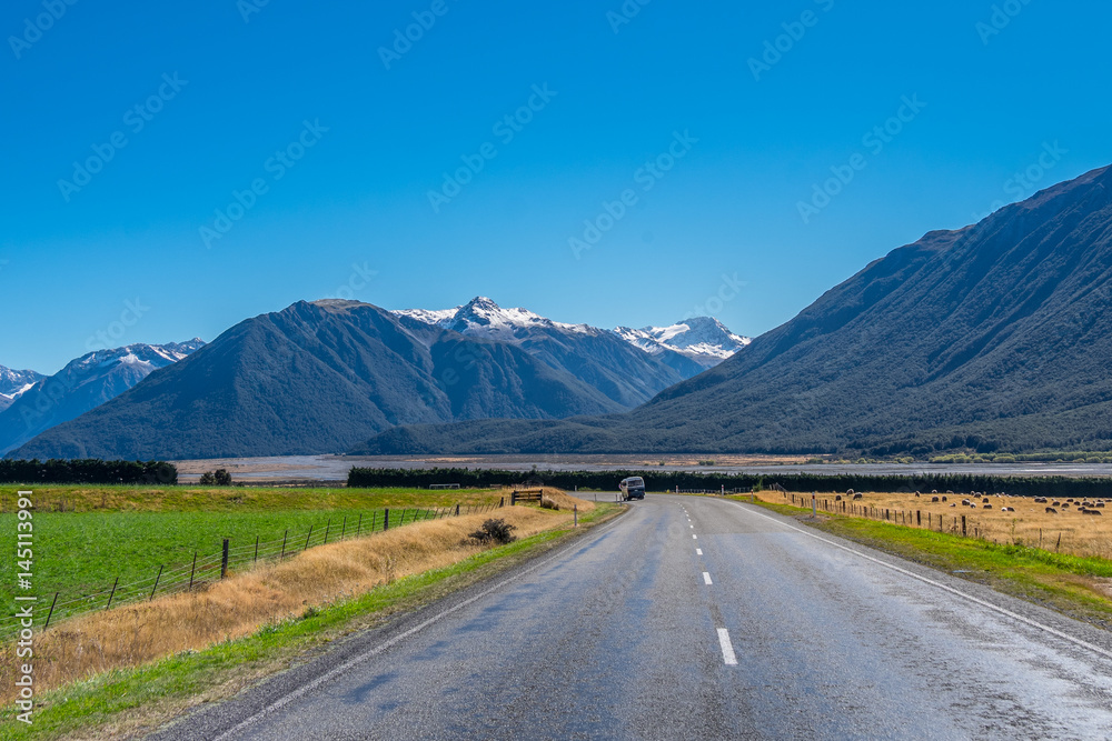Naklejka premium Highway 73, Arthur pass national park, New Zealand