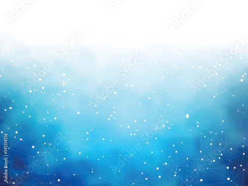 abstract blue molecule connection background vector
