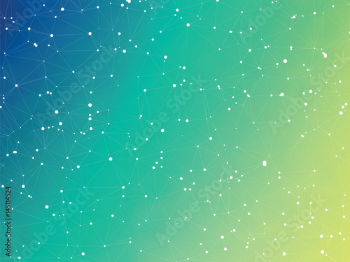 abstract blue green bio molecule connection background vector