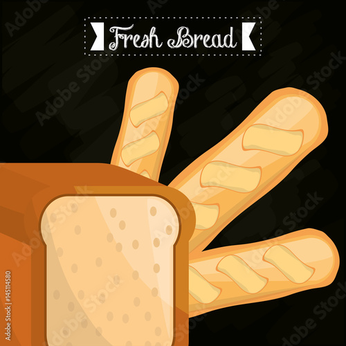 fresh bread slice bread and baguette vector illustration eps 10 photo