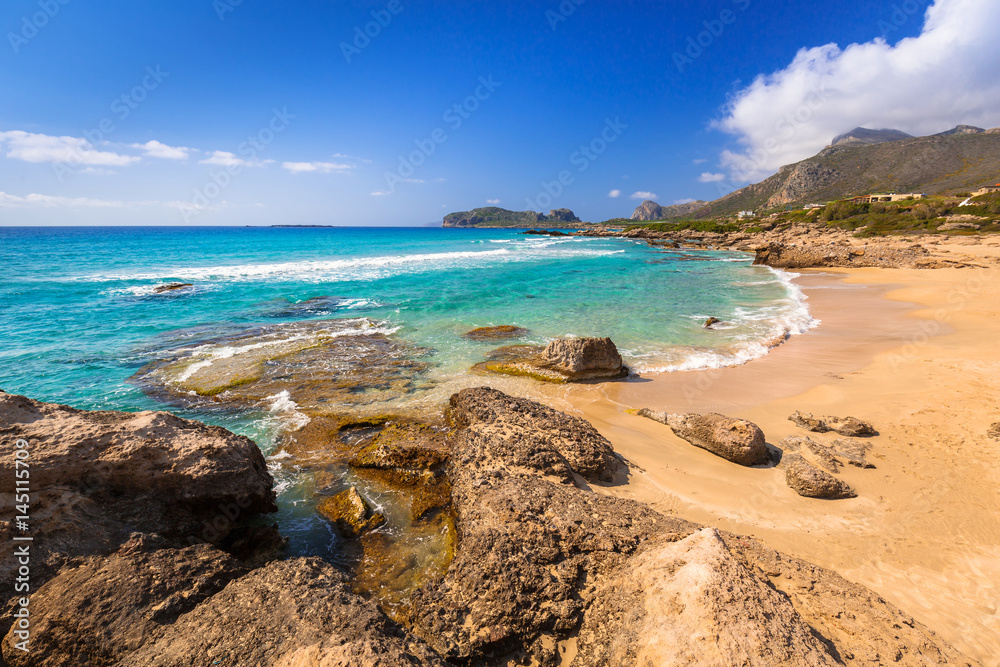 Beautiful Falassarna beach on Crete, Greece Beautiful Falassarna beach on Crete, Greece