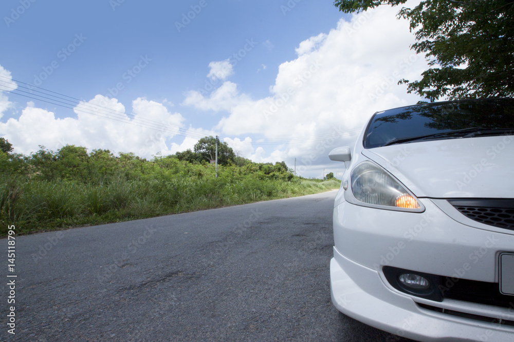 Driving car on the road for trip to travel. Driving car on the road for trip to travel.