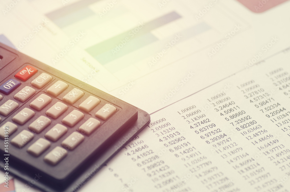 calculator on finance, account and book bank on table calculator on finance, account and book bank on table