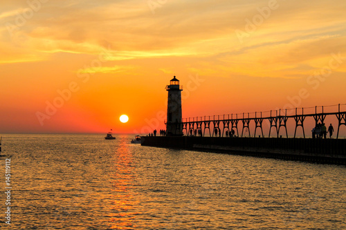 Sunset Over the Manistee Lighthouse