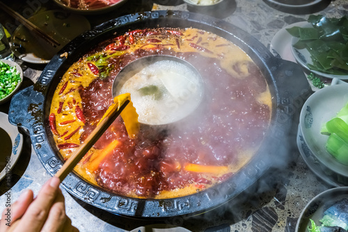 Bild auf Leinwand chengdu hot pot, sichuan chafing dish