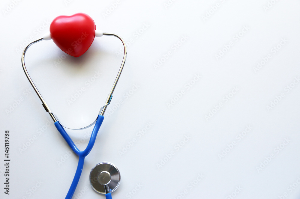 stethoscope and red heart Heart Check.Concept healthcare. stethoscope and red heart Heart Check.Concept healthcare.