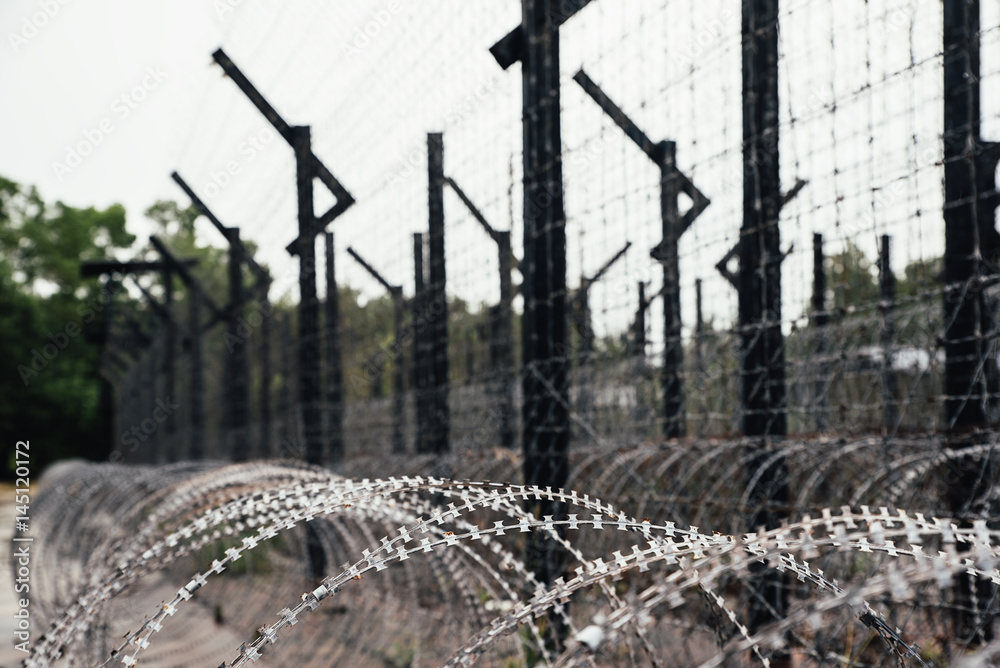 Fototapeta premium Heavy duty barbed wire.