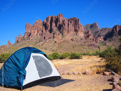 Camping at the Lost Dutchman State park. Tonto National Forest, Arizona © achraca