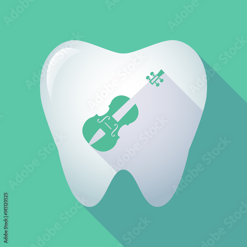 Long shadow tooth with  a violin