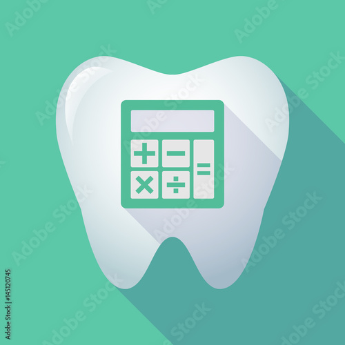 Long shadow tooth with  a calculator