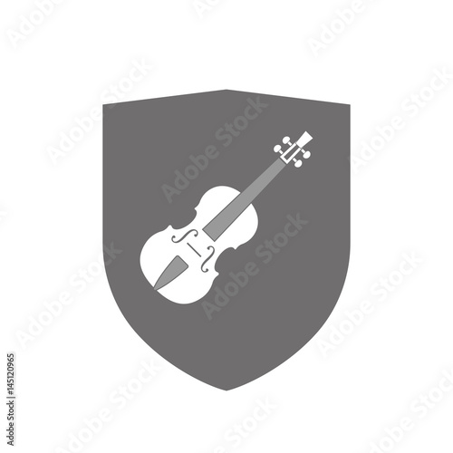 Isolated shield with  a violin