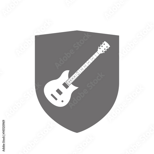 Isolated shield with  an electric guitar