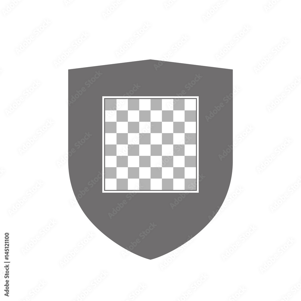Isolated shield with a chess board Isolated shield with a chess board