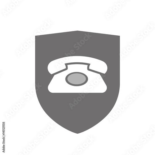 Isolated shield with  a retro telephone sign © jpgon
