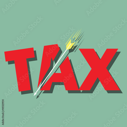 tax paper cut with arrow concept to reduce taxes paying less. vector illustration