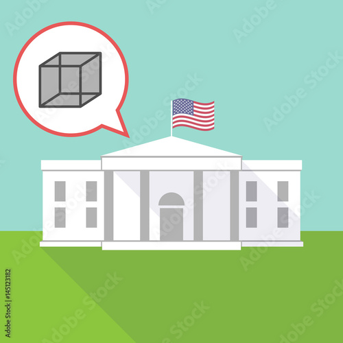 The White House with  a cube sign