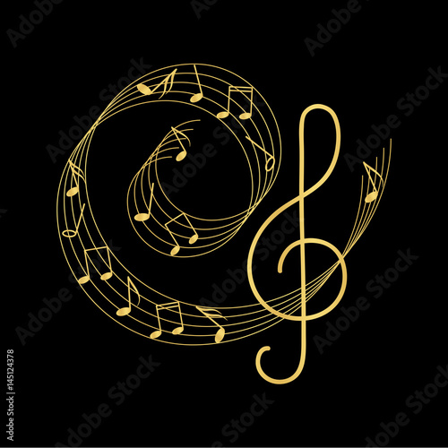 Treble clef and notes