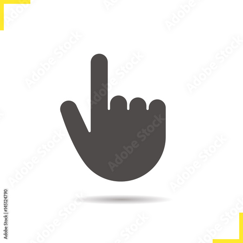 Attention hand gesture glyph icon