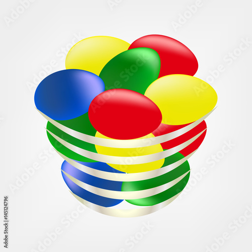  Basket with Easter eggs