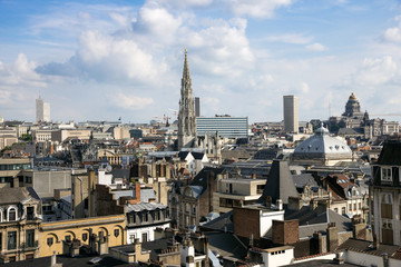 Handdoek met foto Brussel Skyline van Brussel in België  © VanderWolf Images