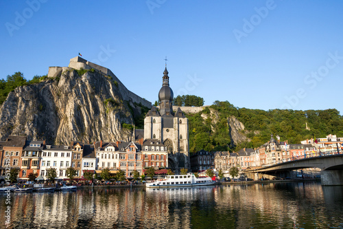 City of Dinant with it's citadel in the Ardennes, Belgium
