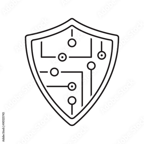 Protection shield linear icon