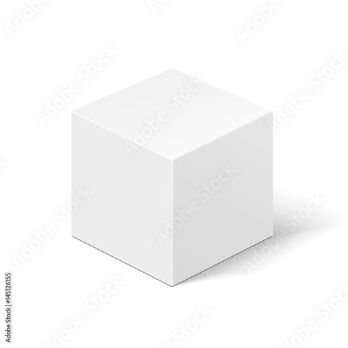 White Product Cardboard Package Box. Illustration Isolated On White Background. Mock Up Template Ready For Your Design. Vector EPS10