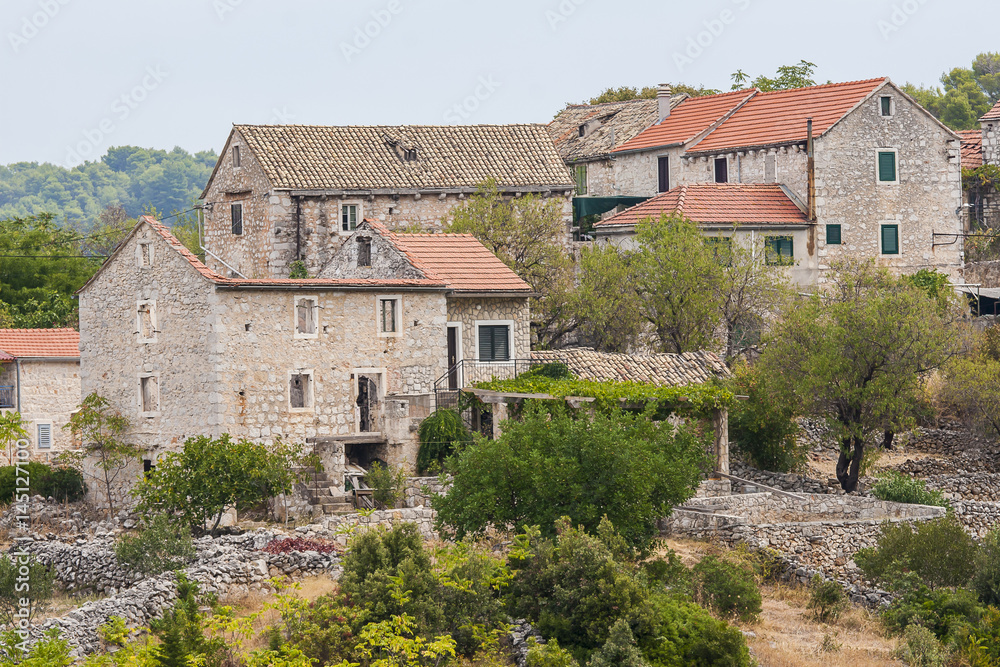 Pretty village Selca on the island of Hvar in Croatia