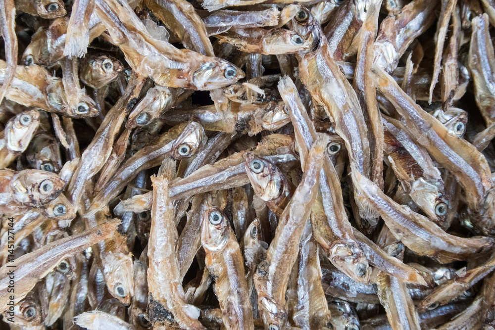 Dried fish in the market