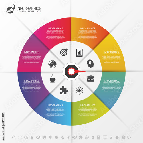 Infographics step by step with pointer. Business concept. Vector