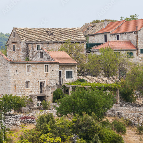 Pretty village Selca on the island of Hvar in Croatia photo