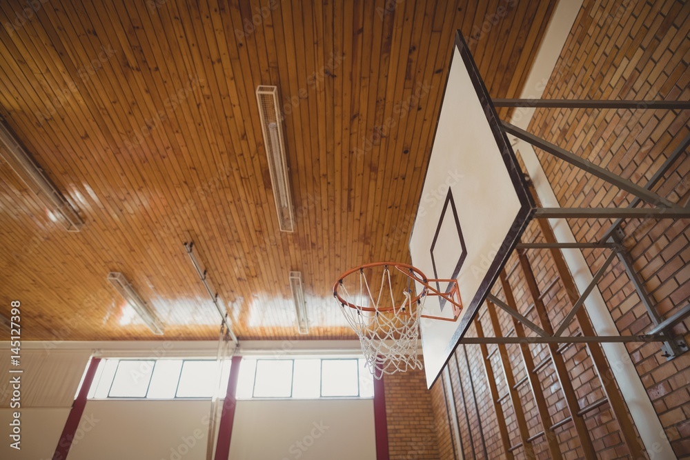 Fototapeta premium Basket ball hoop in basketball court